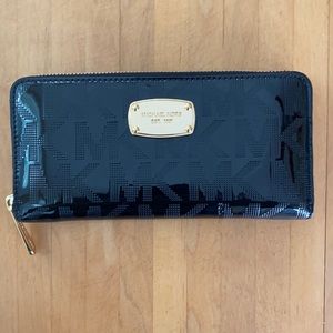 MK black & gold wallet